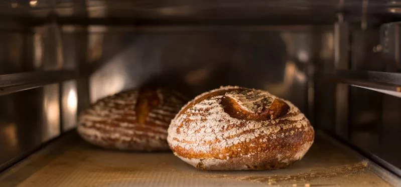 Schön geformter Brotlaib mit Rillenmuster
